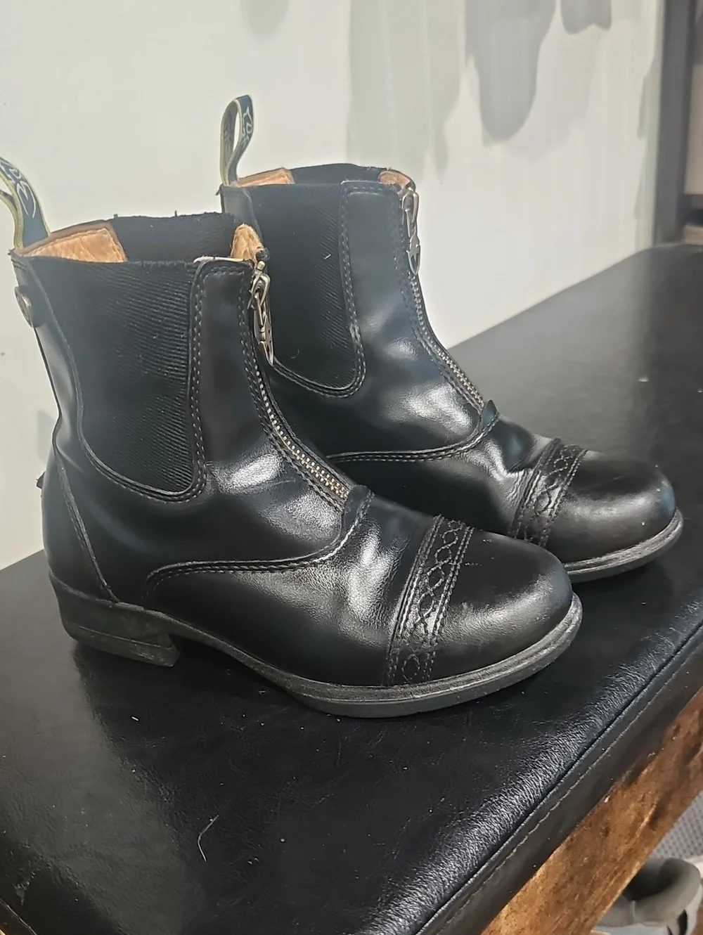 Girls Youth Zip-Front Paddock Boots - Black